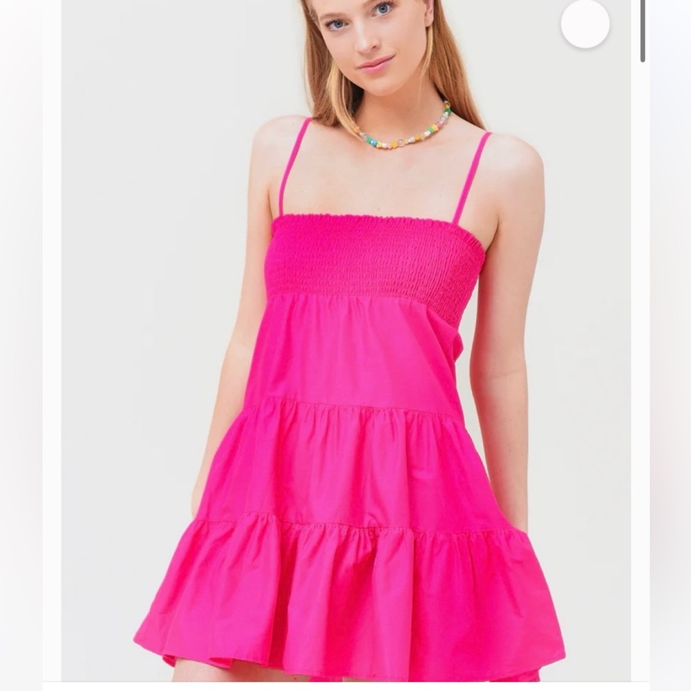 BB Dakota by Steve Madden Hot Pink Tiered Mini Dress